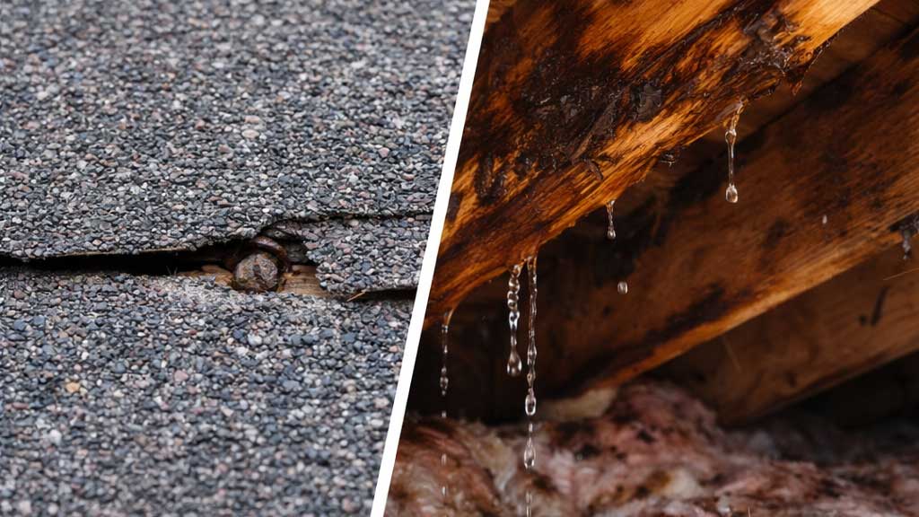 Damaged roof shingles and water damage showcase how fast costs rise when delaying repairs in 2026.