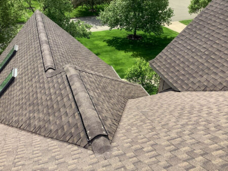 Shot from top of roof after insurance paid replacement