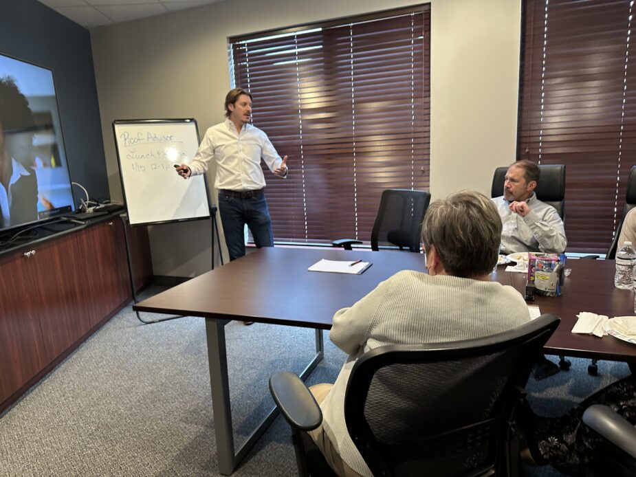 Property managers at a Lunch and Learn event. Business development training session.