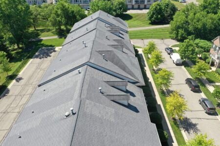 Aerial view of the Heritage at Tribute residential project.