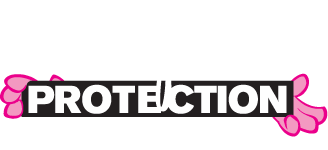 Owens Corning Shingles Preferred Protection Limited Warranty Logo. White text on a gray background, flanked by pink floral accents. Warranty protection.