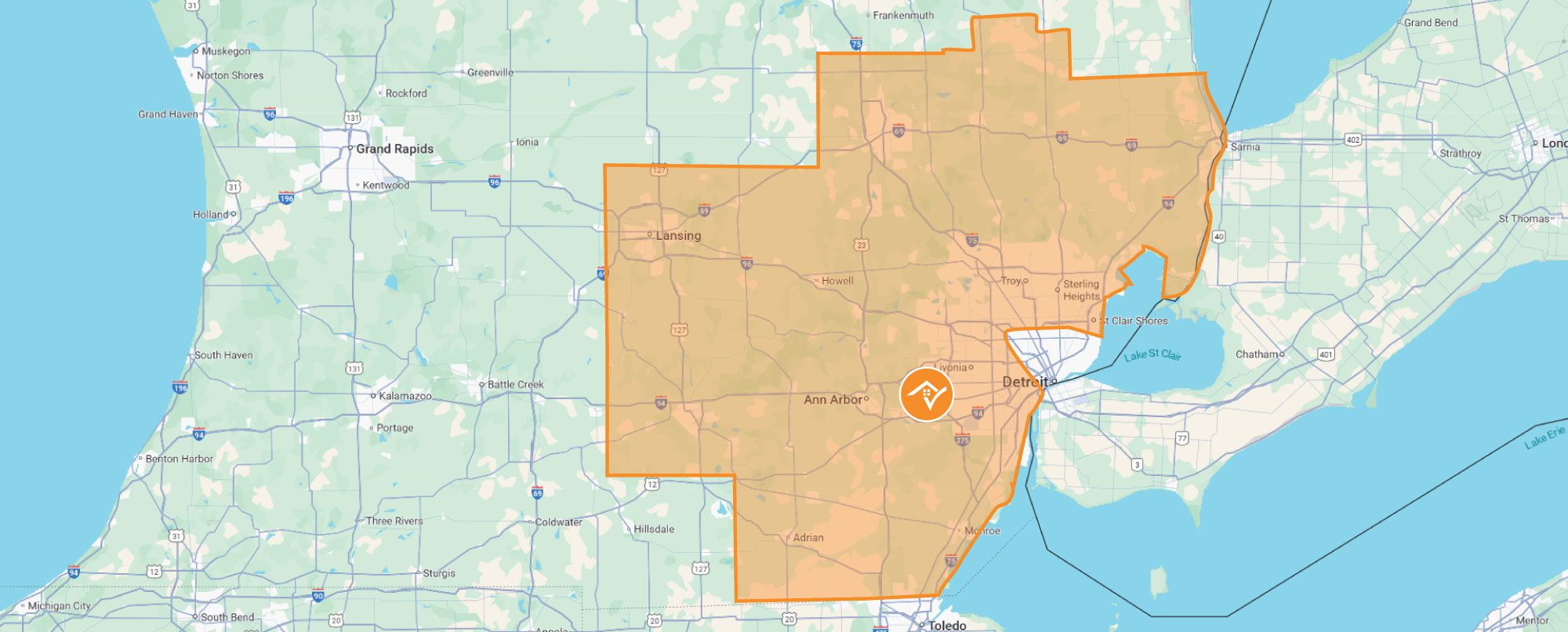 Contact Service Area Map: Genesee, Ingham, Jackson, Lapeer, Livingston, Macomb, Monroe, Oakland, St. Clair, Washtenaw, and Wayne counties Fully licensed and fully insured local company offering residential and commercial roofing services to the surrounding areas. Contact us today for your free estimate for roofing repairs or complete replacement.