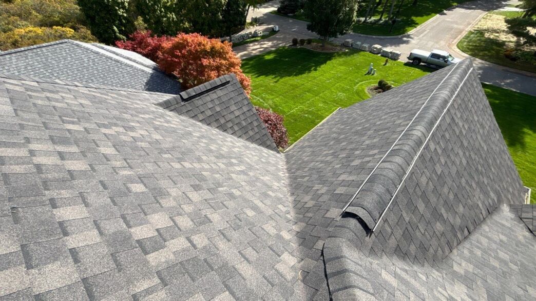 Finished roof installation on Leonard Bayer's home in Commerce Township, Michigan