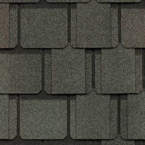 Belmont Colonial Slate by CertainTeed: A close-up of roofing shingles showcasing a textured, slate-like appearance, providing a durable and elegant roofing solution.