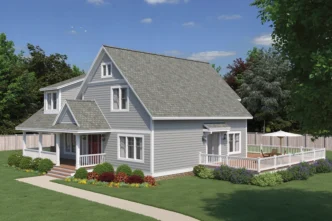 Belmont by CertainTeed in Stonegate Gray: A charming home showcases Belmont roofing, providing beauty and protection. Stonegate gray color.