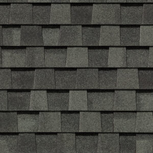 Close-up of CertainTeed Northgate shingles in Max Def Granite Gray color.