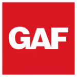 GAF logo on red block