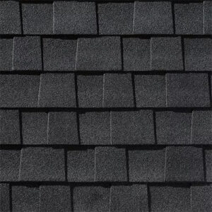 Close-up of GAF shingle. GAF Timberline Natural Shadow Shingles in Charcoal.
