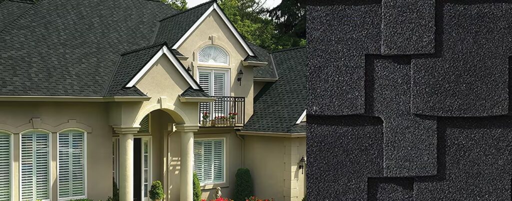 GAF Designer Grand Sequoia roofing shingles on home.