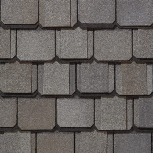 Grand Manor Stonegate Gray roofing shingles by CertainTeed, showcasing a luxurious and durable roofing option with a sophisticated gray color palette.