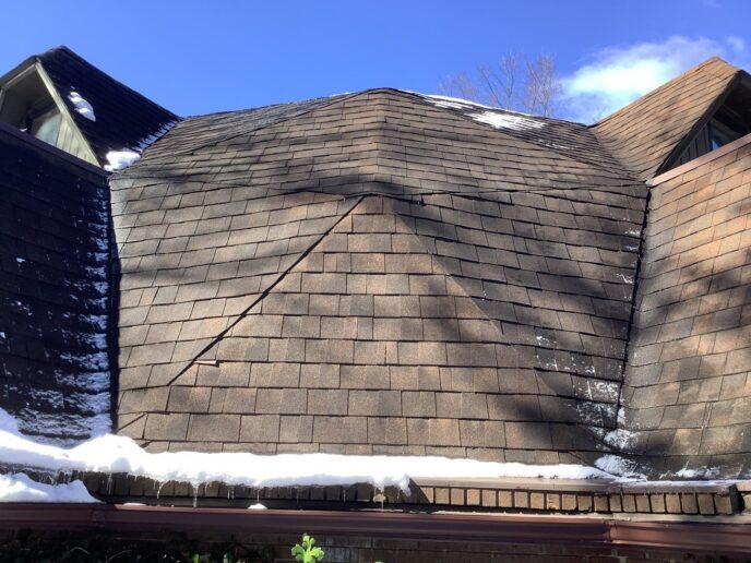 Dome house in canton with persistent leak before