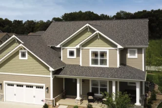 NorthGate by CertainTeed Max Def Driftwood roof on a home. This durable shingle provides superior weather protection and enhances curb appeal, beautiful design.