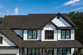 NorthGate by CertainTeed Max Def Espresso roofing on a home. Durable asphalt shingles provide long-lasting protection and beautiful curb appeal. 