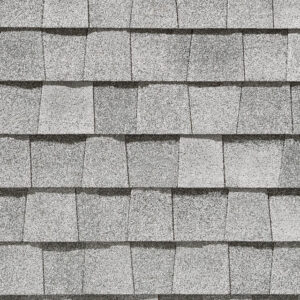 NorthGate by CertainTeed Silverbirch roofing shingles. Close-up shows the texture and color variation of the Silverbirch asphalt shingles.