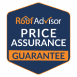 RoofAdvisor Price Assurance Guarantee. Logo for home roofing services, ensuring the best price.