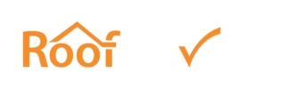 Roof Advisor logo in orange and white. The "Roof" portion has a house roof icon. The "i" in advisor is dotted with a check mark. ra-logo-drk-trans.png