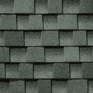 Close-up of Timberline AS II shingles in slate.