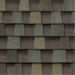 Close-up of Timberline HDZ Sierra Sand shingles. The roofing material features a unique color blend for a textured, dimensional look on a roof.