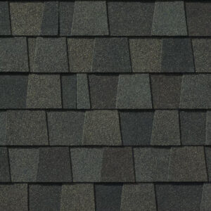 Close-up of GAF Timberline HDZ Appalachian Sky shingles.