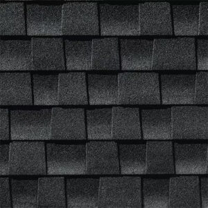 Close-up of Timberline HDZ Charcoal Shingles.