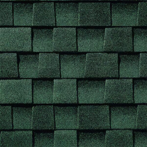 Close-up of GAF Timberline HDZ in Hunter Green.