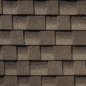 Close-up of GAF Timberline HDZ in Mission Brown.