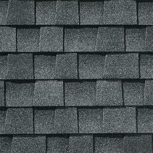 Close-up of Timberline HDZ Pewter Gray Shingles.