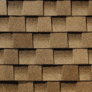 Close-up of Timberline HDZ Shakewood shingles by GAF.