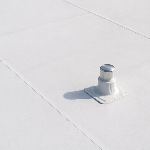Close-up of tpo applied to the roof of a multi-family building.